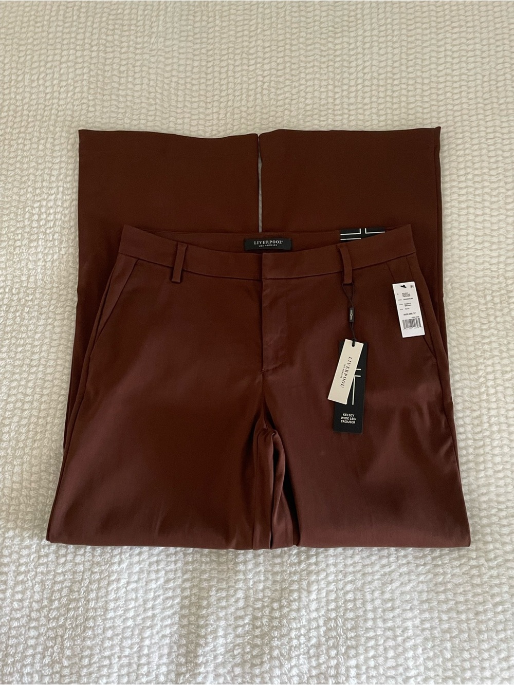 Liverpool | Kelsey Wide Leg Trouser in Saddle Brown | Women’s Pant | NWT - Picture 4 of 15
